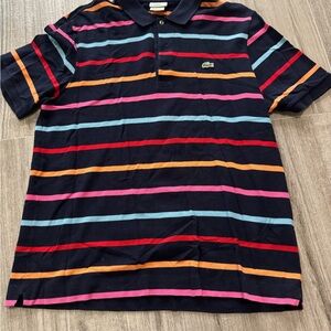Y2K Retro Lacoste Multicolor Striped Polo
